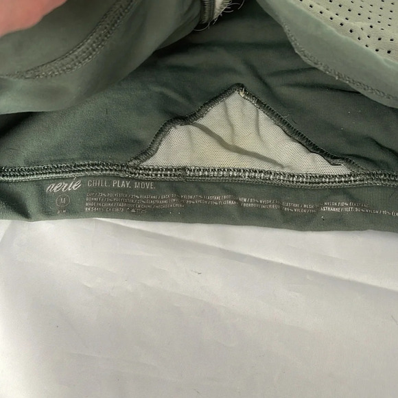 AERIE Bundle of Two Sports Bras Steel Blue Olive Green Stretch M As Is - Picture 9 of 12